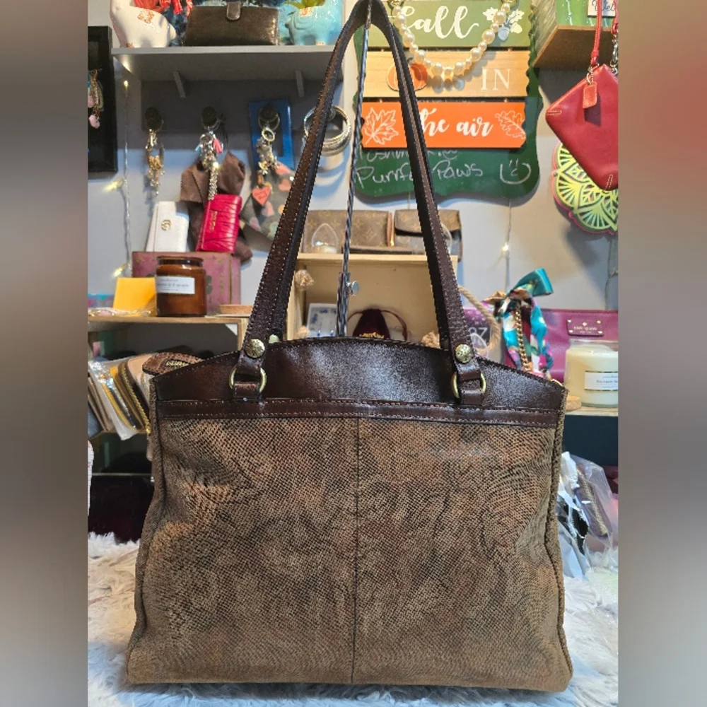 Patricia Nash Brown and Tan Shoulder Bag